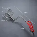 Stainless steel taco press fryer basket with red grip handle for tortilla shaping - Stainless Steel Taco Shaping Clip