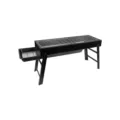 Large portable black folding charcoal BBQ grill for outdoor camping and home use - L
