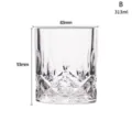 Hoogwaardig whiskeyglas met 313ml capaciteit en kristallen bodem met diamantpatroon - 313ml (83x93mm)