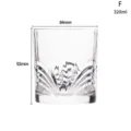 Elegant 320ml crystal whiskey glass with carved base pattern, 84mm diameter and 92mm height - 320ml (84x92mm)