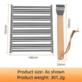Stainless steel sausage roller rack with beech wood handle, 301.2g barbecue grilling tool. - Without Skewers