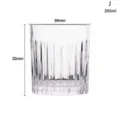 Elegant crystal whiskey glass with vertical ridges, 300ml capacity for scotch or juice - 300ml (84x92mm)