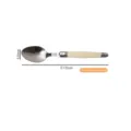 Laguiole style dinner spoon with ivory white ABS handle and bee emblem 212mm - Big Spoon / 1 Piece / Ivory