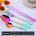 Rainbow iridescent stainless steel cutlery set with 4 pieces for dining - Four-Piece Set / Rainbow