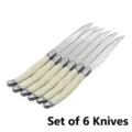 Premium set of 6 Laguiole style steak knives with ivory white handles for dining - Steak Knife / 6Pcs/Set / Ivory