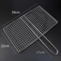 Cesta para parrilla de acero inoxidable de 39x22cm con mango de 17cm para pescado - 22x39