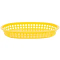 Panier de restauration rapide ovale de 9 pouces en plastique jaune pour frites - Jaune