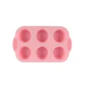 Rosa Silikon 6-Loch Muffin Backform Antihaft Kuchen Form fuer Kueche und Backen zu Hause. - 6er-Backform