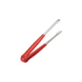 Professional stainless steel kitchen tongs with red rubber handle for BBQ and grilling - 7 Inch / 19cm