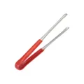 Stainless steel BBQ tweezers with red rubber handles for precise food flipping & grilling - 9 Inch / 23.5cm