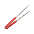 Stainless steel food tongs with red non-slip rubber handle for BBQ and grilling - 12 Inch / 28.5cm