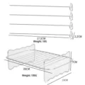 Ensemble de grille rectangulaire pour friteuse à air en inox avec 4 brochettes métalliques. - Grille Rectangulaire avec 4 Brochettes