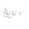 Stainless steel rotisserie grill fork parts with clear dimension labels for BBQ tools - 2-fork roast chicken fork
