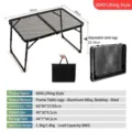 Portable mesh folding camping table with adjustable height legs and storage bag - 6040 Adjustable Style / With Storage Bag