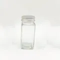 Flacon à épices carré en verre 120ml avec couvercle en métal argenté pour cuisine. - 120ML / Couvercle Argenté