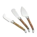 Professional 3-piece cheese knife set with rosewood handles and stainless steel blades - 3-Piece Wooden Handle Butter Knife Kit