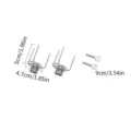 Replacement stainless steel rotisserie grill forks with adjustment screws and dimensions - 3-fork roast chicken fork 2