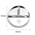 plaque de division à 3 compartiments en acier inoxydable 304 plat de service rond pour repas - Style Rond à 3 Compartiments / Couleur Acier