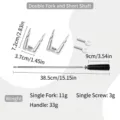 Stainless steel BBQ rotisserie kit with dimensions and weights for outdoor grilling - Double-axis roast chicken fork + 39cm handle + screws