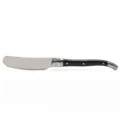 Professional Laguiole style stainless steel butter knife with black handle and bee emblem - 1 Black Plastic Handle Butter Knife