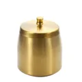 Eleganter Aschenbecher aus gebürstetem Gold-Edelstahl mit Deckel für winddichten Gebrauch - Klein (Höhe 7.5cm) / Mit Deckel / Gold