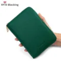Portafoglio passaporto verde RFID texture litchi per documenti di viaggio sicuri - Verde (H006-3)