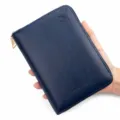 Porta passaporto e portafoglio da viaggio blu scuro con protezione RFID per documenti. - Blu scuro