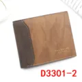 Klassieke herenportemonnee in mat bruin leer met een elegant goudkleurig logo-opdruk - D3301-2 Stijl / Lichtbruin