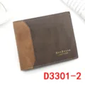MenBense heren portemonnee van mat leer met gouden letters in bruine tint - D3301-2 Stijl / Donkere Koffie