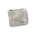 Élégant portefeuille court à fermeture éclair MenBense gris avec une texture mate. - Style D5503 / Gris clair