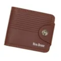 Cartera plegable para hombre en cuero marrón con cierre magnético de alta calidad - Café Claro