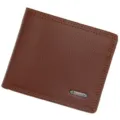 Professional classic brown faux leather bifold wallet for men with elegant textured finish - Light Coffee