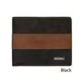 Cartera clásica para hombre en negro y marrón con acabado mate - Corto Tríptico / Negro