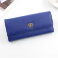 Κομψό μπλε καπιτονέ μακρύ πορτοφόλι για γυναίκες με κομψό χρυσό έμβλημα στέμματος - Σκούρο Μπλε (87#)