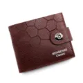 Klassische hellbraune Herren-Brieftasche mit Wabenstruktur und Magnetverschluss - Steinmuster Magnetverschluss Brieftasche (B3005-5) / Hellbraun