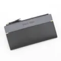 Elegante tweekleurige grijze matte lange damesportemonnee met Forever Memory tekstreliëf details - Grijs