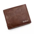 Premium MenBense brown bifold wallet for men with elegant frosted texture finish - Classic Frosted Style (2024-4) / Dark Brown