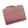 Petit portefeuille rose et marron pour femme avec gaufrage Forever Memory et fermeture éclair - Rose rouge