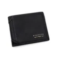 Classic black men's short bifold wallet with reinforced corners and multi-card slots - Hinge 3-Fold Style (D331-2) / Black