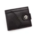 Klassische Herrenbörse aus dunkelbraunem Leder mit praktischem Magnetverschluss - Kurzer Stil (B3004-20) / Dunkelbraun
