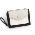 Petit portefeuille tricolore pour femme avec dragonne et fermeture éclair sécurisée - Noir (R686-3)