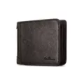 Vintage black Menbense trifold leather wallet for men featuring multiple card slots - Black
