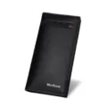 MenBense premium black textured leather long wallet for men with casual clutch design - Black