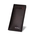 MenBense men's long wallet in premium dark brown lychee leather with multi-card slots - Dark Coffee