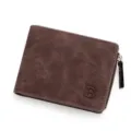 Cartera de hombre marrón esmerilada con bolsillo para monedas - Marrón