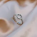 Close-up of retro silver open ring featuring multiple engraved smiley face patterns. - Adjustable Open / Retro Smiley Beaded Style (J0028) / Antique Silver