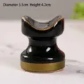 Portable black and gold ceramic cigar holder with 3.5cm diameter and 4.2cm height - 3.5*4.2cm / Black