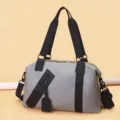 Sac de voyage gris de grande capacité avec fermeture éclair diagonale et bandoulière - Gris