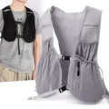 Grey functional running vest bag with mesh fabric and reflective strips for cycling - 1 Piece / Gray