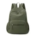 Sac à dos léger en nylon imperméable vert armée grande capacité pour l'école - Vert